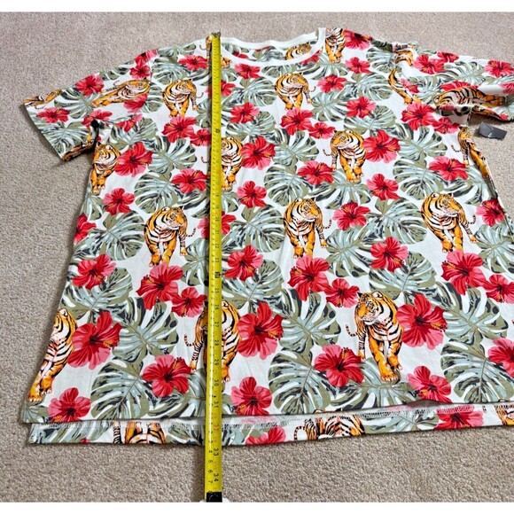 No Boundaries Mens Tee Shirt Floral Aloha Hawaiian Tigers Hibiscus Ti Leaf XL - Picture 11 of 16
